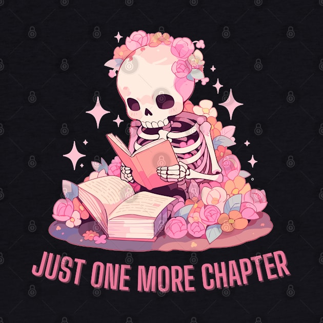 Skeleton Can't Stop Reading by Retroprints